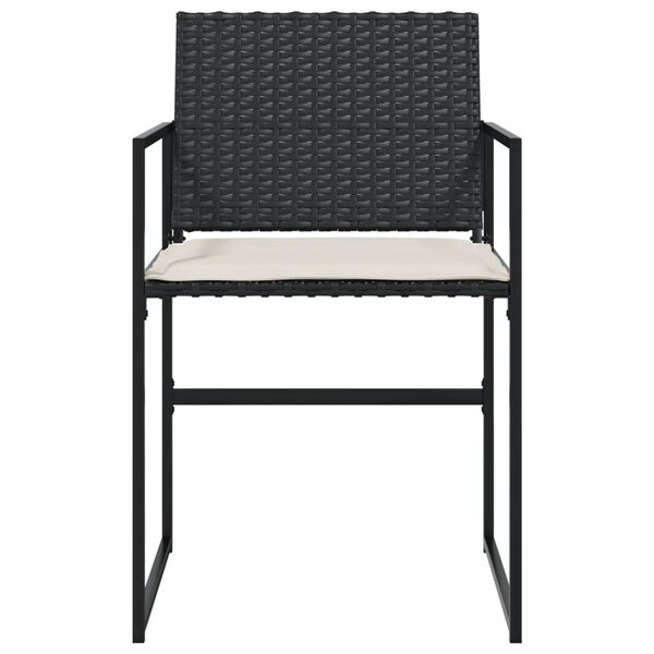 vidaXL Záhradné stoličky so sedákmi 4 ks čierne polyratanové