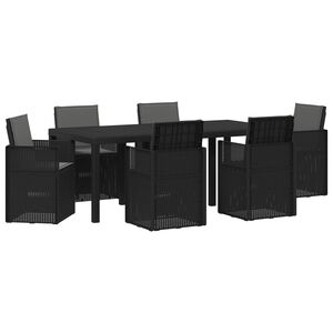 vidaXL Z&aacute;hradn&yacute; jed&aacute;lensk&yacute; set s vank&uacute;&scaron;om 7 pcs Antracitov&aacute; PP