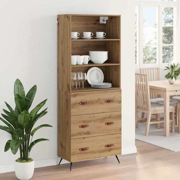 vidaXL Highboard Remeseln&yacute; dub 69,5 x 34 x 180 cm Kompozitn&eacute; drevo