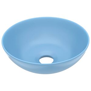 vidaXL Um&yacute;vadlo do k&uacute;peľne, keramika, svetlomodr&eacute;, okr&uacute;hle