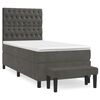 vidaXL Posteľn&yacute; r&aacute;m boxspring s matracom tmavosiv&yacute; 100x200 cm zamat