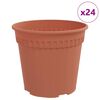 vidaXL Kulat&yacute; kvetin&aacute;č 24 pcs Tehlovo červen&aacute; &Oslash; 19 x 16 cm Plast