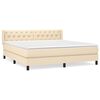 vidaXL Posteľn&yacute; r&aacute;m boxspring s matracom kr&eacute;mov&yacute; 160x200 cm l&aacute;tka