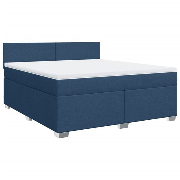 vidaXL Posteľn&yacute; r&aacute;m boxspring s matracom modr&yacute; 180x200 cm l&aacute;tka