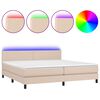 vidaXL Boxspring posteľ matrac a LED kapuč&iacute;nov&aacute; 200x200 cm umel&aacute; koža