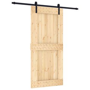 vidaXL Posuvn&eacute; dvere Pr&iacute;rodn&aacute; a čierna 95 x 210 cm