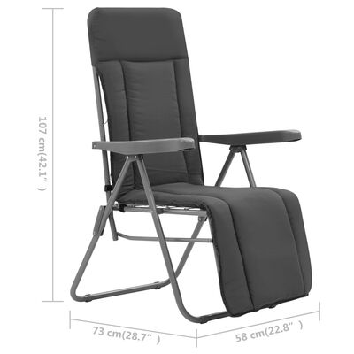 vidaXL Skladacie záhradné stoličky s podložkami 2 ks, sivé