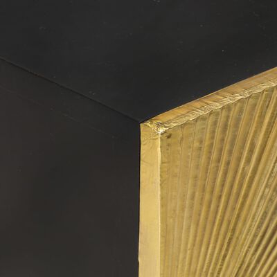 vidaXL Nočný stolík s mosadznými dvierkami 40x30x50 cm, mangový masív