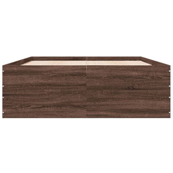 vidaXL Posteľn&yacute; r&aacute;m hned&yacute; dub 120x200 cm kompozitn&eacute; drevo