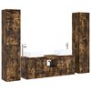 vidaXL Sada k&uacute;peľňov&eacute;ho n&aacute;bytku 5 ks Dymov&yacute; dub 33 x 34,5 x 160 cm