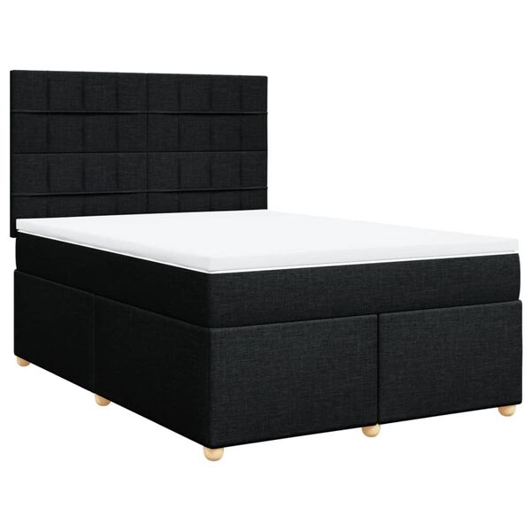 vidaXL Posteľn&yacute; r&aacute;m boxspring s matracom čierny 140x200 cm l&aacute;tka