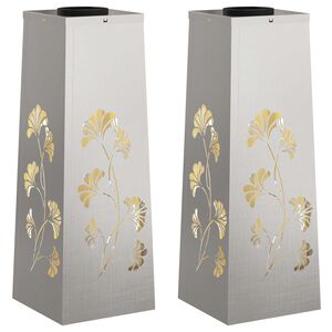 vidaXL Sol&aacute;rne LED svetlo na chodn&iacute;k 2 ks Tepl&aacute; biela 18 x 18 x 50 cm