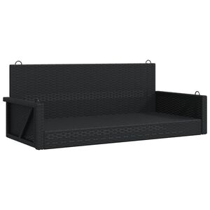 vidaXL Hojdacia lavica čierna 119x56x48 cm polyratan