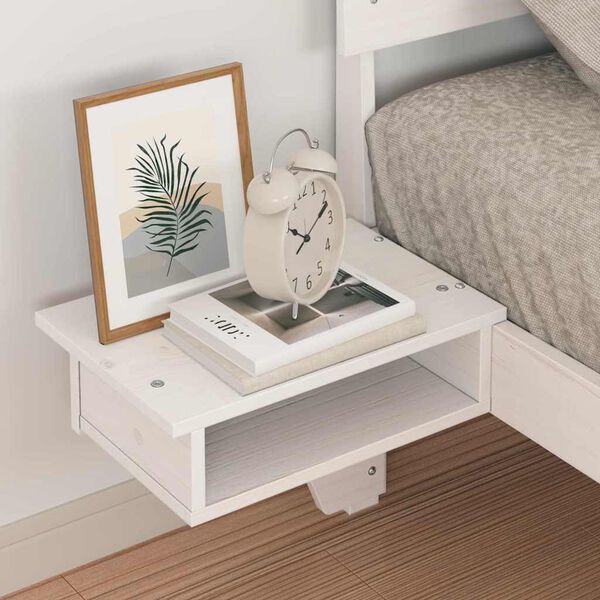 vidaXL Rám postele Biela 75 x 190 cm Masívne borovicové drevo