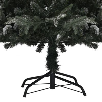 vidaXL Osvetlený umelý vianočný stromček, zasnežený 180 cm, PVC a PE