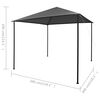 vidaXL Altánok 3x3 m, antracitový, látka a oceľ 180 g/m²