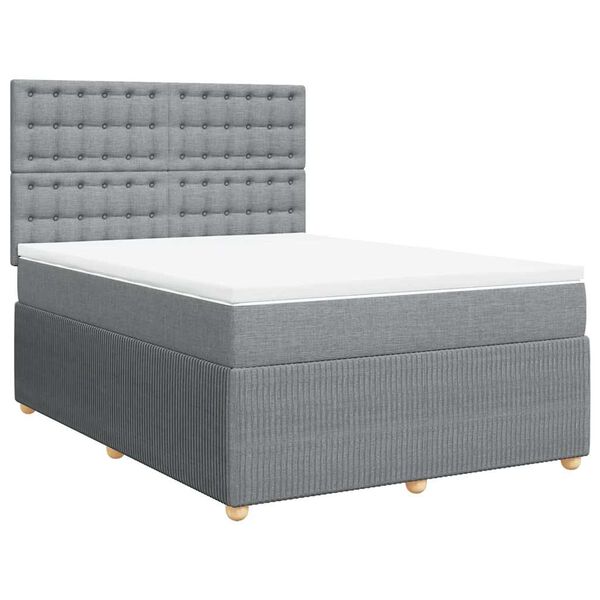 vidaXL Boxspring posteľ s matracom bledosiv&aacute; 140x200 cm l&aacute;tka