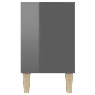 vidaXL TV stolík nohy z masívneho dreva lesklý sivý 103,5x30x50 cm