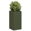 VidaXL kvetináč Olive Green 40x40x80 cm Oceľ valcovaná za studena