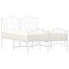 vidaXL Kovový rám postele s predným a zadným čelom biely 120x200 cm