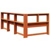 VidaXL Knižnica čelo v tvare L voskové hnedé 90 cm masívna borovica