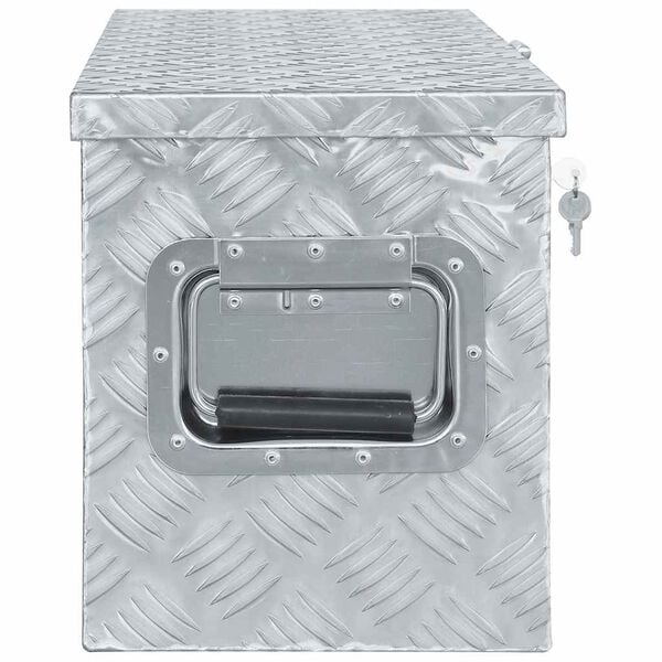 vidaXL Hliníková bednička 61,5x26,5x30 cm strieborná