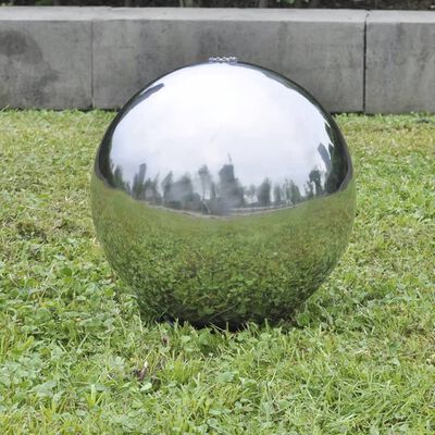 vidaXL Záhradná fontána v tvare gule s LED, nehrdzavejúca oceľ 20 cm