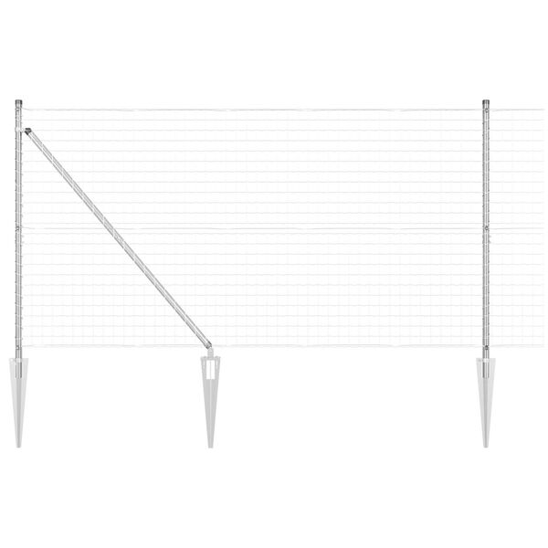 vidaXL Plot s stĺpmi Strieborn&aacute; 1.2 x 10 m Oceľ