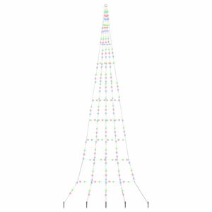 vidaXL LED Vianočný stromček so zemnými kolíkmi Viacfarebný 500 cm Kov