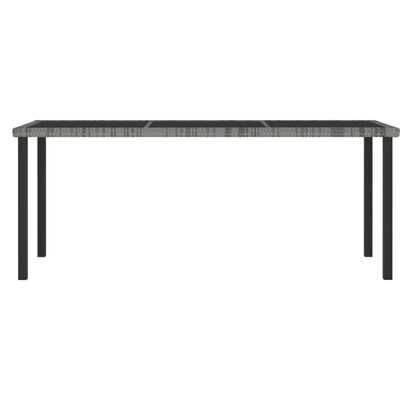 vidaXL Záhradný jedálenský stôl sivý 180x70x73 cm polyratanový