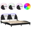 vidaXL R&aacute;m postele Viana s LED bez matraca čierny a biely 183x213 cm