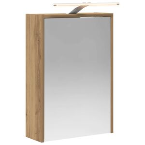 vidaXL K&uacute;peľňov&aacute; zrkadlov&aacute; skrinka Remeseln&iacute;cky dub 43 x 16 x 62.5 cm