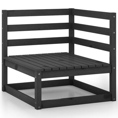 vidaXL 6-dielna záhradná sedacia súprava čierna masívne borovicové drevo