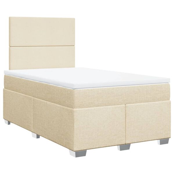 vidaXL Boxspring posteľ s matracom kr&eacute;mov&aacute; 120x190 cm l&aacute;tka