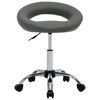 vidaXL Pracovná stolička na kolieskach, sivá, umelá koža