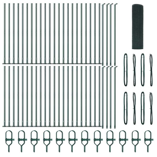 vidaXL Stĺp na plot. Zelen&aacute; 100 x 0,8 m (12 x 12 mm sieť) Ocel a PVC