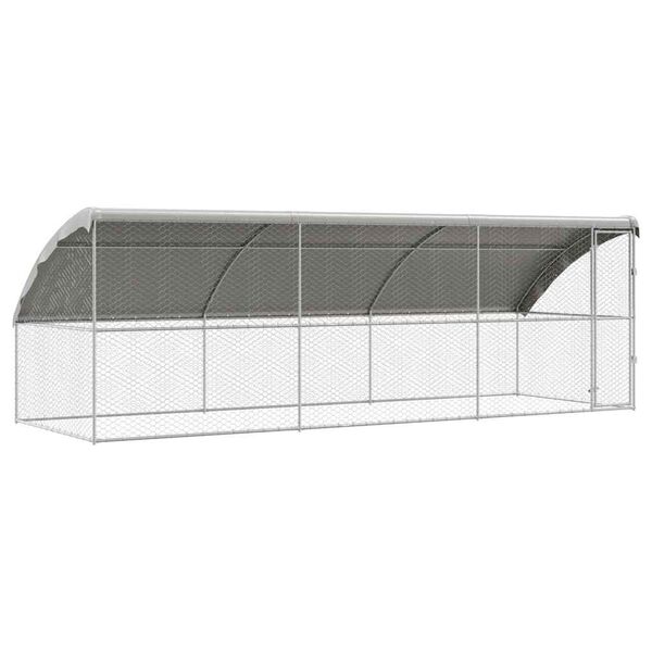 vidaXL Ps&iacute; kennel 3 pcs Strieborn&aacute; 6 x 2 x 2 m Pozinkovan&aacute; oceľ
