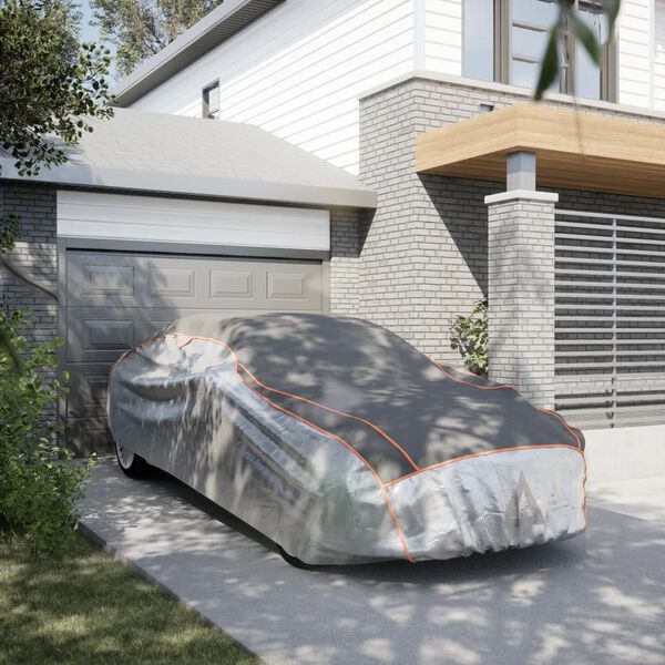 vidaXL Plachta na auto na ochranu pred krupobit&iacute;m XXL siv&aacute; strieborn&aacute;