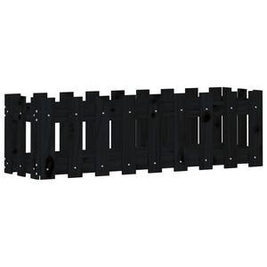 vidaXL Vyv&yacute;&scaron;en&yacute; z&aacute;hon s dizajnom plotu čierny 100x30x30 cm borovica