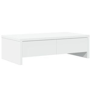 vidaXL Stojan na monitor a z&aacute;suvky biely 50x27x15 cm kompozitn&eacute; drevo