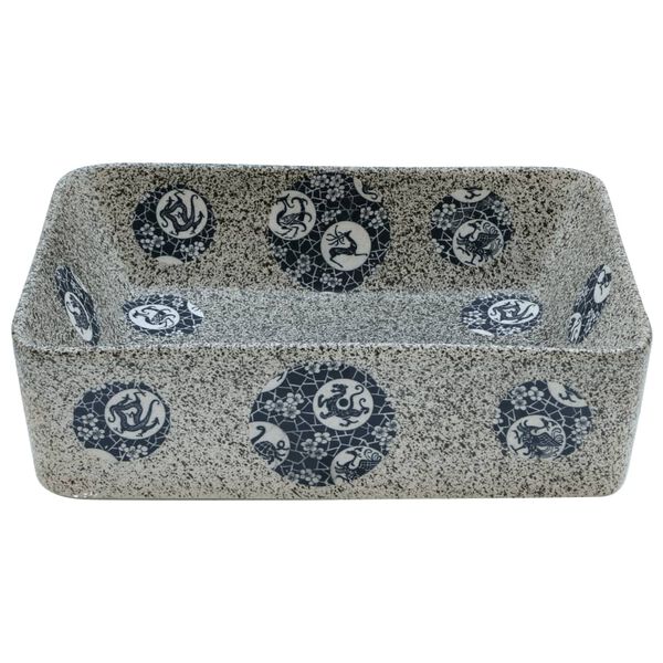 vidaXL Umývadlo na dosku viacfarebné obdĺžnik 46x35,5x13 cm keramické