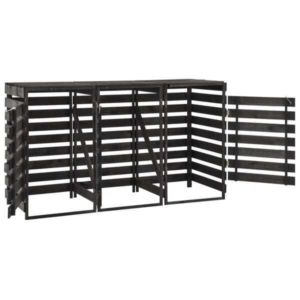 vidaXL Ohrada na tri odpadkové koše 210x75x121 cm, borovica s náterom