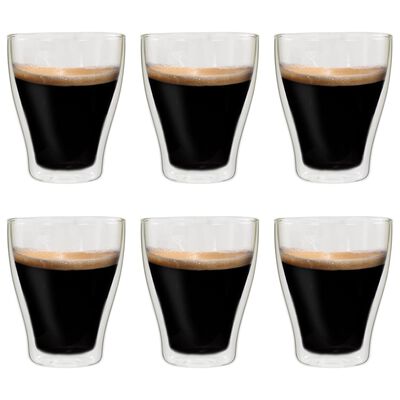 vidaXL Dvojstenné termo poháre na kávu 6 ks 370 ml