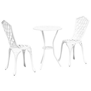 vidaXL Z&aacute;hradn&yacute; bistro set 3 ks Biela Hlin&iacute;k