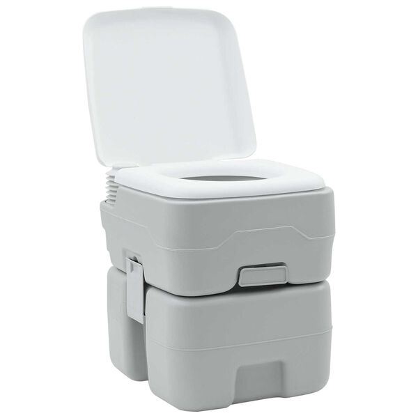 vidaXL Kempingov&eacute; WC &Scaron;ed&yacute; a biely 41,5 x 36,5 x 42 cm Polyetyl&eacute;n