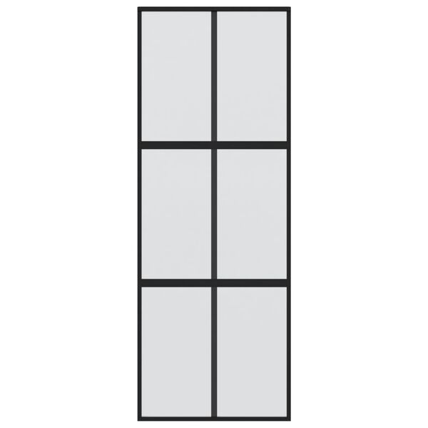 vidaXL Posuvn&eacute; dvere čierne 90x205 cm tvrden&eacute; sklo a hlin&iacute;k