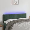 vidaXL Čelo postele s LED tmavozelené 144x5x78/88 cm zamat