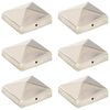 vidaXL Pyram&iacute;dov&eacute; krytky na plotov&eacute; stĺpiky 6 ks 81x81 mm nehrdzavej&uacute;ca oceľ