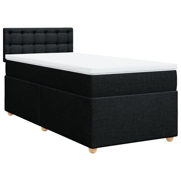 vidaXL Posteľn&yacute; r&aacute;m boxspring s matracom čierny 90x190 cm l&aacute;tka