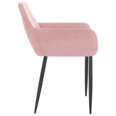 vidaXL Jedálenské stoličky 4 ks ružové zamatové